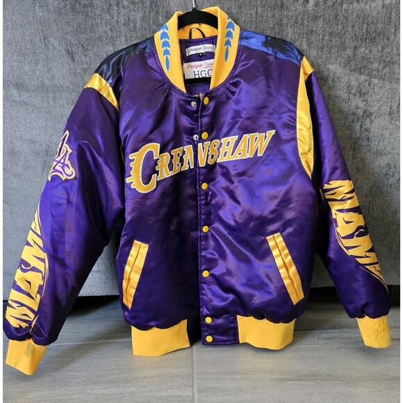 Kobe Bryant Mamba Crenshaw Los Angeles Lakers Satin Jacket Headgear Classic Sz M - Picture 15 of 15
